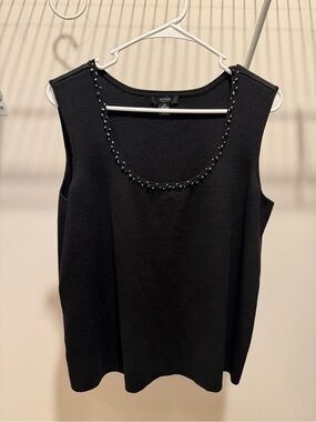 Alfani Black Beaded Scoop Neck Tank